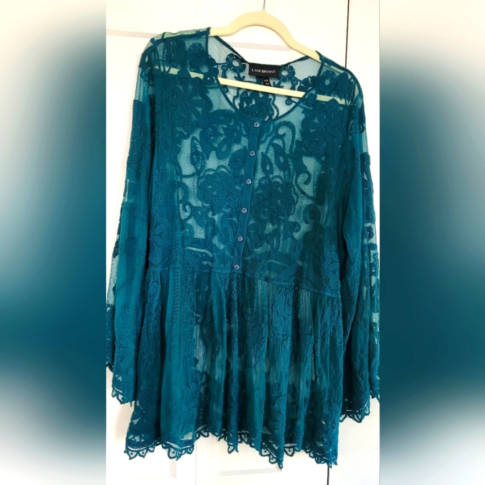 Lane Bryant Lace Baby Doll Top with Matching Camisole